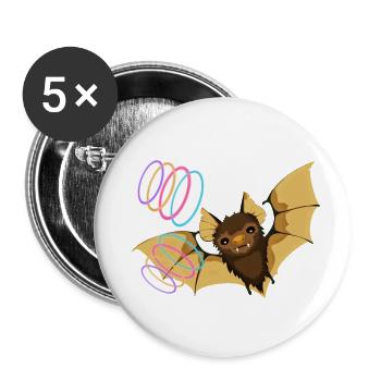 bat - Buttons large 2.2''/56 mm (5-pack) - white - Front