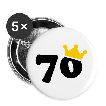 70 Krone 70 Birthday 70 years - Buttons large 2.2''/56 mm (5-pack) - white - Front
