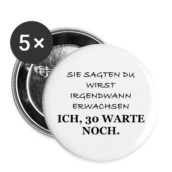 30. Geburtstag - Buttons groß 56 mm (5er Pack) - Weiß - Vorne