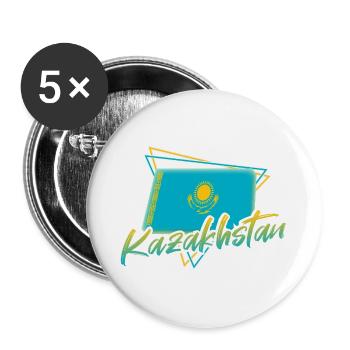 Kazakhstan - Lot de 5 grands badges (56 mm) - blanc - Devant