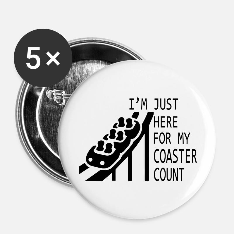 Rollercoaster Roller Coaster - Buttons large 2.2''/56 mm (5-pack) - white