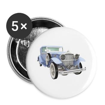 Oldtimer, Auto, KFZ - Buttons groß 56 mm (5er Pack) - Weiß - Vorne