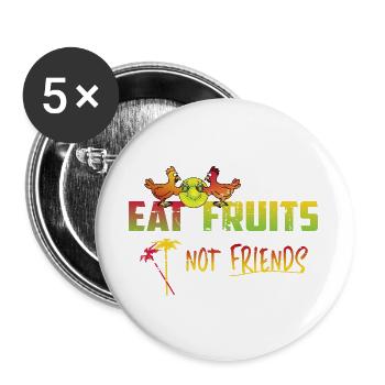 Veganer Spruch - Buttons groß 56 mm (5er Pack) - Weiß - Vorne