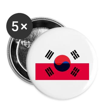 Polen Korea - Buttons groß 56 mm (5er Pack) - Weiß - Vorne