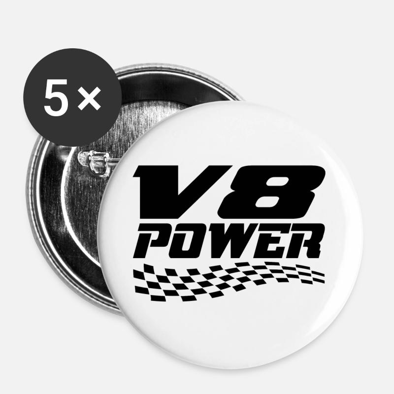 V8 - Buttons groß 56 mm (5er Pack) - Weiß