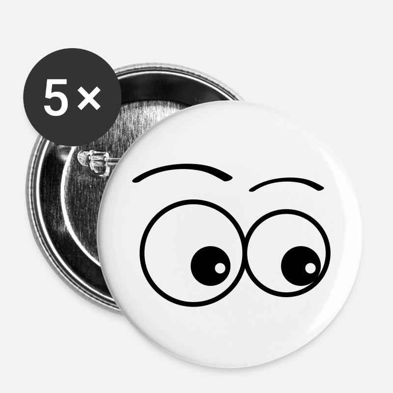 augen - Buttons groß 56 mm (5er Pack) - Weiß