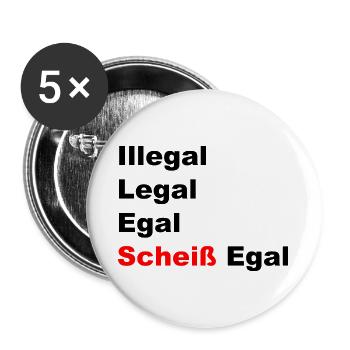 Scheiß Egal - Buttons groß 56 mm (5er Pack) - Weiß - Vorne