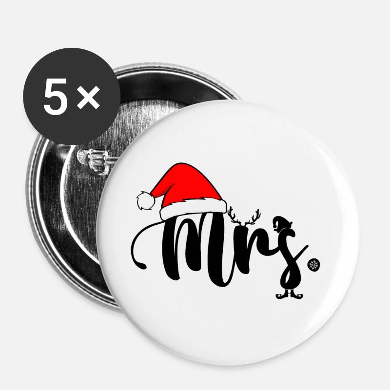 Madame Noël - Buttons large 2.2''/56 mm (5-pack) - white