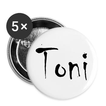 Toni - Buttons groß 56 mm (5er Pack) - Weiß - Vorne