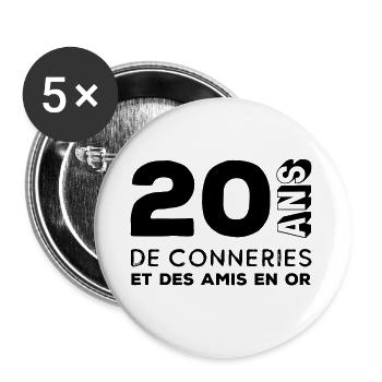 20 ans de conneries - Lot de 5 grands badges (56 mm) - blanc - Devant