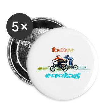 bmx race racing mountain bike motocross - Buttons large 2.2''/56 mm (5-pack) - white - Front