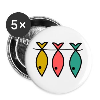 FISH. FISHING. FISHERMAN. BOAT. RETIREMENT. FEAST - Buttons large 2.2''/56 mm (5-pack) - white - Front
