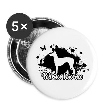PODENCO IBICENCO Hund Hunde Wilsigns - Buttons groß 56 mm (5er Pack) - Weiß - Vorne