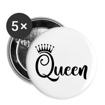 Queen - Buttons large 2.2''/56 mm (5-pack) - white - Front