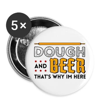 baking baker beer is love gift cake profession - Buttons large 2.2''/56 mm (5-pack) - white - Front