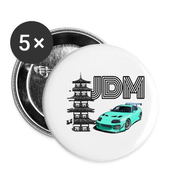 JDM Supra design - Buttons large 2.2''/56 mm (5-pack) - white - Front