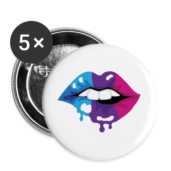 Coloured Lips - Buttons large 2.2''/56 mm (5-pack) - white - Front
