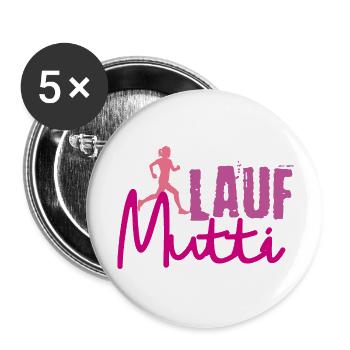 Muddy run shirt mud Matsch Laufshirt Team Mutti - Buttons groß 56 mm (5er Pack) - Weiß - Vorne