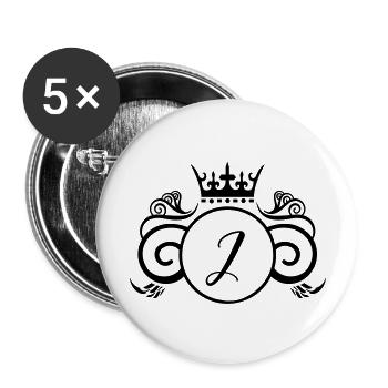 J Wappen - Buttons groß 56 mm (5er Pack) - Weiß - Vorne