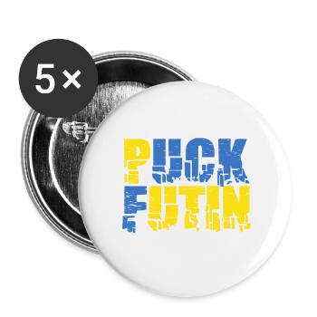 Puck Futin - Buttons large 2.2''/56 mm (5-pack) - white - Front