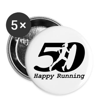 50th birthday of a runner - Buttons large 2.2''/56 mm (5-pack) - white - Front
