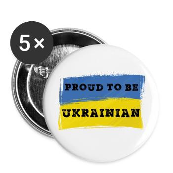 Stolz, Ukrainer zu sein - Ukraine - Buttons groß 56 mm (5er Pack) - Weiß - Vorne