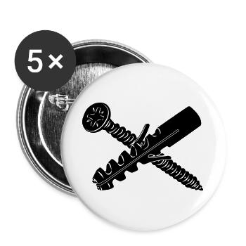 Screw and plug for wall - Buttons large 2.2''/56 mm (5-pack) - white - Front