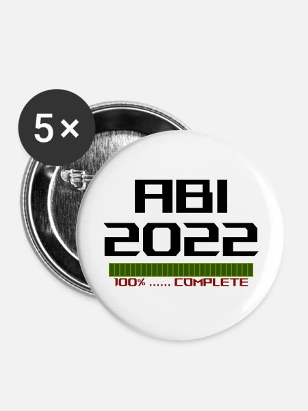 Complete 2022 ABI - Buttons groß 56 mm (5er Pack) - Weiß