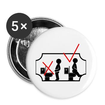 TOILET Sticker - Buttons large 2.2''/56 mm (5-pack) - white - Front