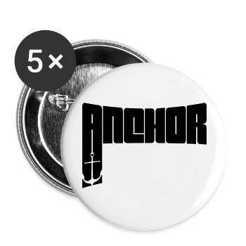 Text Anchor Crew - Buttons large 2.2''/56 mm (5-pack) - white - Front