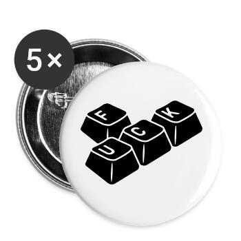 Tastatur F*CK - Buttons groß 56 mm (5er Pack) - Weiß - Vorne