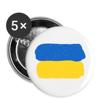 Stay with Ukraine - Buttons groß 56 mm (5er Pack) - Weiß - Vorne