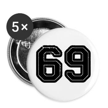 69 - Buttons groß 56 mm (5er Pack) - Weiß - Vorne