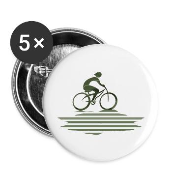 Radfahrer - Buttons groß 56 mm (5er Pack) - Weiß - Vorne