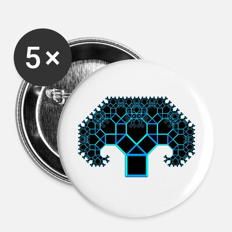 my Pythagoras tree - Buttons large 2.2''/56 mm (5-pack) - white