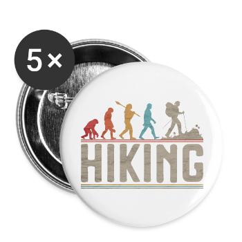 Wandern Evolution Wanderung Mountain Walk - Buttons groß 56 mm (5er Pack) - Weiß - Vorne