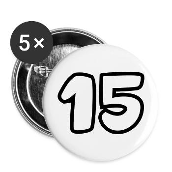 15 - Buttons groß 56 mm (5er Pack) - Weiß - Vorne
