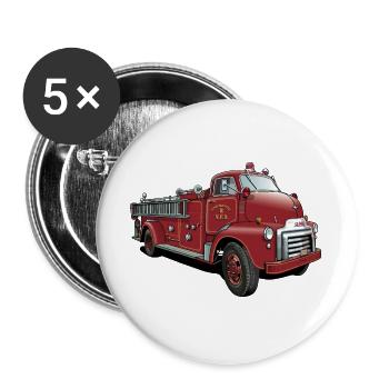Pompiers des États-Unis - Lot de 5 grands badges (56 mm) - blanc - Devant