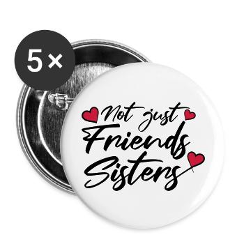 Hearts Friends Sisters - Buttons large 2.2''/56 mm (5-pack) - white - Front