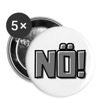 Nö! - Buttons groß 56 mm (5er Pack) - Weiß - Vorne
