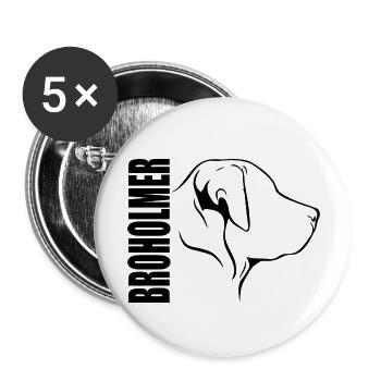 BROHOLMER Profile Dogs Dog Wilsigns - Buttons large 2.2''/56 mm (5-pack) - white - Front