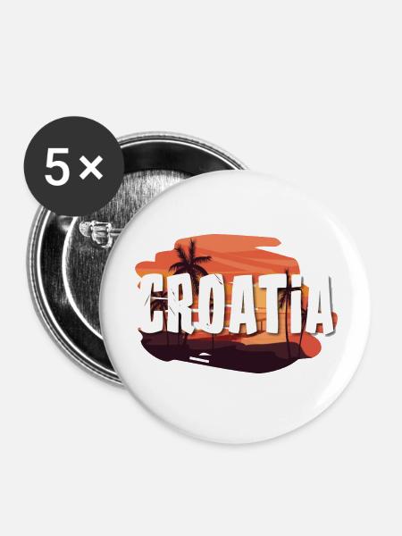 Croatia - Buttons groß 56 mm (5er Pack) - Weiß