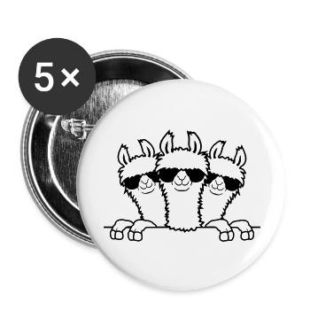 Derrière le mur, les amis du lama - Lot de 5 grands badges (56 mm) - blanc - Devant