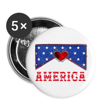 America - Buttons large 2.2''/56 mm (5-pack) - white - Front