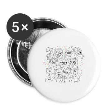 Alles gut-schwarz bunt - Buttons groß 56 mm (5er Pack) - Weiß - Vorne