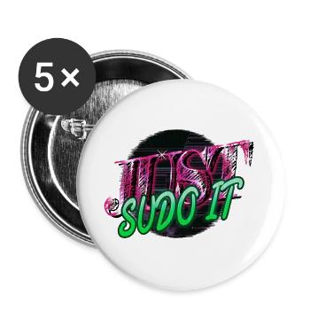 college student gift idea computer language father - Buttons large 2.2''/56 mm (5-pack) - white - Front