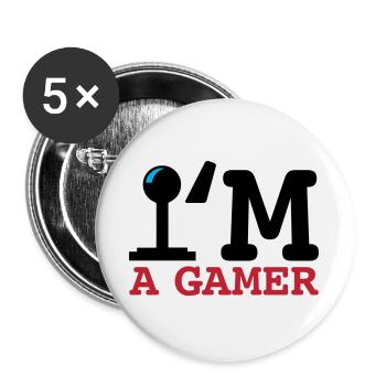 A Gamer Bold Typography - Buttons large 2.2''/56 mm (5-pack) - white - Front