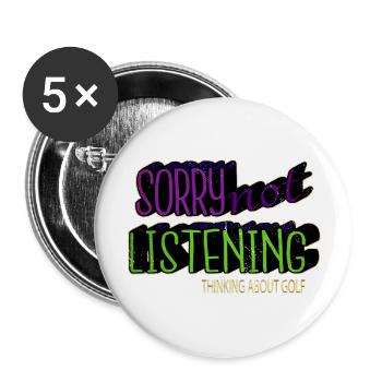 sport golfhoodie birthday golfgirls humor happy - Buttons groß 56 mm (5er Pack) - Weiß - Vorne