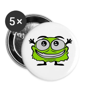 Petit monstre poilu mignon - Lot de 5 grands badges (56 mm) - blanc - Devant