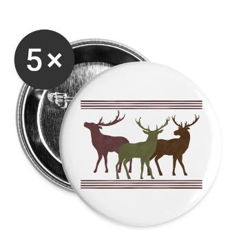 Deer - Buttons large 2.2''/56 mm (5-pack) - white - Front